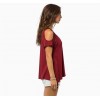 TEB283FPFS Off shoulder v-neck fishtail t-shirt