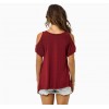 TEB283FPFS Off shoulder v-neck fishtail t-shirt