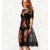 TE0882DNFS Hot sale transparent lace swimsuit smock dress