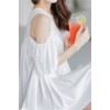 TE1450GJWL Combed cotton fashion loose comfortable off shoulder tassel dress