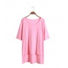 TE1282GJWL Fashion loose comfortable irregular joker long t-shirt