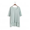 TE1282GJWL Fashion loose comfortable irregular joker long t-shirt