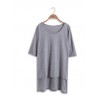 TE1282GJWL Fashion loose comfortable irregular joker long t-shirt