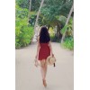 TE1291GJWL Korean fashion elegant temperament slim waist belt dress