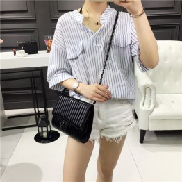 TE140YEHG Loose slim stripes pullover shirt