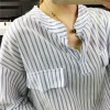 TE140YEHG Loose slim stripes pullover shirt