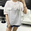 TE140YEHG Loose slim stripes pullover shirt