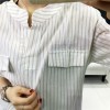 TE140YEHG Loose slim stripes pullover shirt