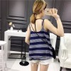 TE141YEHG Korean fashion stripes chiffon gallus tops