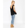 TE2725XYD Europe fashion side slit backless sleeveless t-shirt