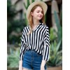 TE3024YZS Europe fashion vertical stripes v neck joker shirt