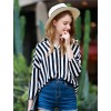 TE3024YZS Europe fashion vertical stripes v neck joker shirt