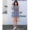 TE3028YZS Preppy style vintage checks cute slim waist dress