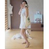 TE3029YZS Sleeveless bowknot loose large size ramie cotton dress