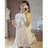 TE3029YZS Sleeveless bowknot loose large size ramie cotton dress