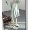TE3032YZS Korean fashion irregular dissymmetry trendy loose t-shirt