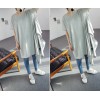 TE3032YZS Korean fashion irregular dissymmetry trendy loose t-shirt