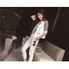 TE3163BDKJ Spring fashion slim stripes t-shirt and vest and pants three pieces