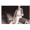 TE3163BDKJ Spring fashion slim stripes t-shirt and vest and pants three pieces