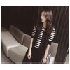 TE3163BDKJ Spring fashion slim stripes t-shirt and vest and pants three pieces