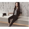 TE3163BDKJ Spring fashion slim stripes t-shirt and vest and pants three pieces