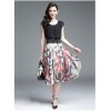 TE3175BDKJ New style print splicing A-line chiffon dress