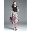 TE3175BDKJ New style print splicing A-line chiffon dress