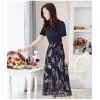 TE3176BDKJ New style print chiffon wide hem long dress