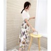 TE3176BDKJ New style print chiffon wide hem long dress