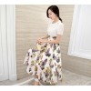 TE3176BDKJ New style print chiffon wide hem long dress