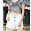 TE5029DDFS Hot sale four buttons slim roll off denim shorts