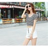 TE5029DDFS Hot sale four buttons slim roll off denim shorts