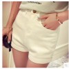 TE5048DDFS Korean style simple joker slim roll off denim shorts