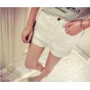 TE5048DDFS Korean style simple joker slim roll off denim shorts