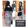 TE6011AYY Letters print chiffon splicing back loose large size t-shirt