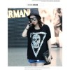 TE6015AYY Fat girl loose large size metal feel skull print t-shirt