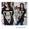 TE6015AYY Fat girl loose large size metal feel skull print t-shirt