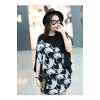 TE6019AYY Fat girl loose large size personality splicing batwing t-shirt