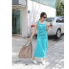 TE6397YZS Fashion letters print personality sleeveless dress with cap