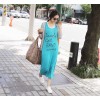 TE6397YZS Fashion letters print personality sleeveless dress with cap