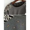 TE6403YZS Korean fashion batwing sleeve five-pointed star beads lace splicing t-shirt