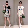 TE6605HXFS Sequins glasses girl print t-shirt dress