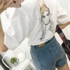 TE7595SSCL Hongkong fashion portrait print short sleeve t-shirt