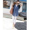 TE8209HJYS Street fashion denim splicing chiffon short sleeve shirt