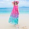 TE8655MSJ Bohemia gradient print chiffon beach dress