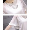 TE8730JXM Temperament batwing sleeve tops with print organza skirt