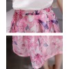 TE8730JXM Temperament batwing sleeve tops with print organza skirt