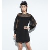 TE8921WMSS Hollow out should splicing chiffon puff sleeve fashion dress