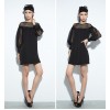 TE8921WMSS Hollow out should splicing chiffon puff sleeve fashion dress