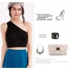 TE8938HRCL Europe fashion one shoulder short tops